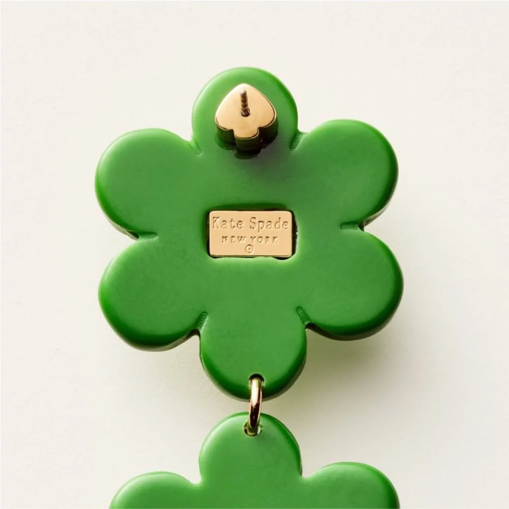 Kate Spade For Target Green Floral  Drop Earrings Kate Spade Green Earrings